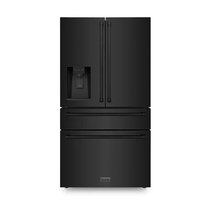 ZLINE 36" French Door Refrigerator, Water and Ice Dispenser, Water Filter, Black Stainless Steel, RFM-W-WF-36-BS09K