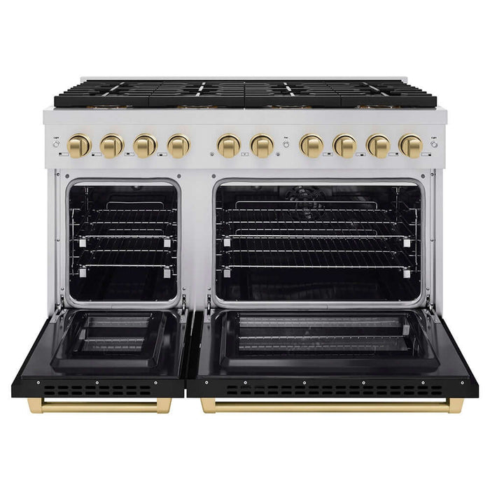 ZLINE 48" Paramount Dual Fuel Range DuoPro™ Cooktop, Dual Ovens PSDRZ-WM-48-CB09K