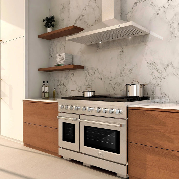 ZLINE 48"Paramount Dual Fuel Range DuraSnow® Stainless Steel SDRS-4809K