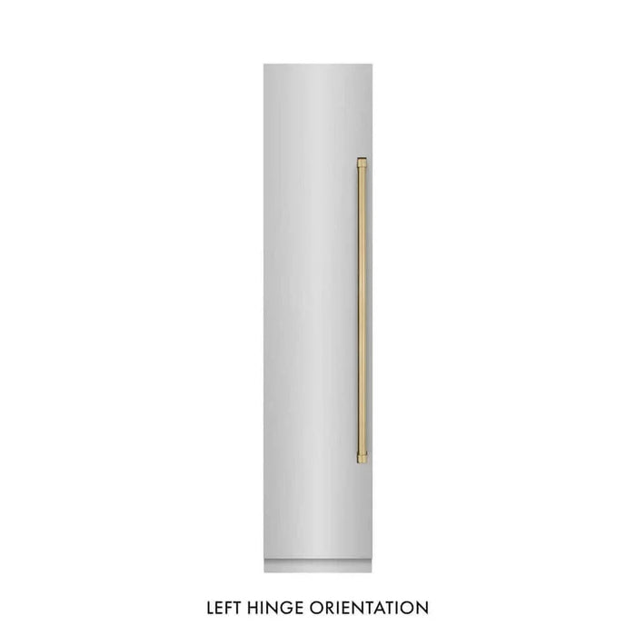 ZLINE 18" Left Hinge Column Freezer Stainless Steel, Graphite Gray Interior Champagne Bronze RCFVLZ-30418-CB09K