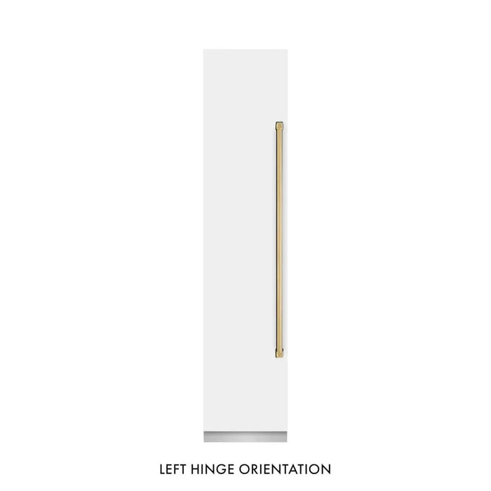 ZLINE 18" Left Hinge Column Freezer White Matte Stainless Steel, Graphite Gray Interior Polished Gold RCFVLZ-WM-18-G09K