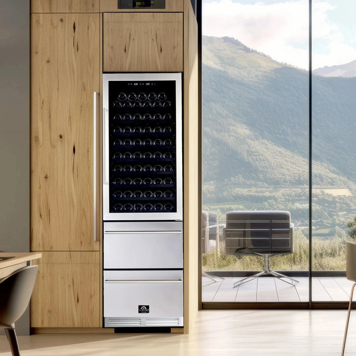 FORNO Azienda 24" 108 Bottle Triple Zone Wine Cooler FWCDR6628-24S09K