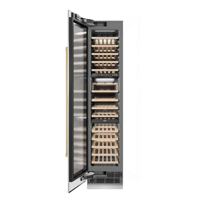 ZLINE 18"Triple Zone 68 Bottle Left Hinge Column Wine Cooler, DuraSnow® Stainless Steel Champagne Bronze RCWVLZ-SN-18-CB09K