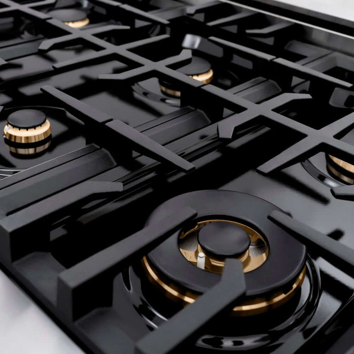 ZLINE 36" Classic Gas Range, Convection Gas Oven Stainless Steel, Gold CGRZ-36-G09K