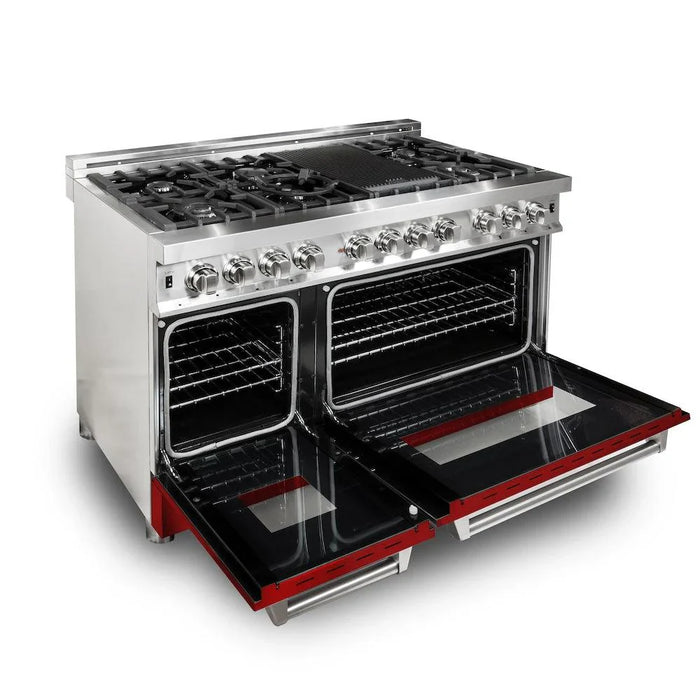 ZLINE 48" Bundle Range RA-RG-48 & Wall Range Hood KB-48, 2KP-RARGRH4809K