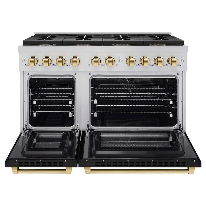 ZLINE 48" Paramount Dual Fuel Range DuoPro™ Cooktop, Dual Ovens PSDRZ-BLM-48-G09K