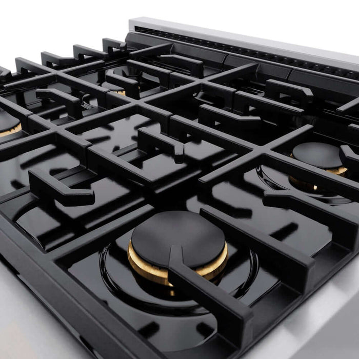 ZLINE 30"Gas Range, Convection Oven Stainless Steel, Champagne Bronze, SGRZ-30-CB09K