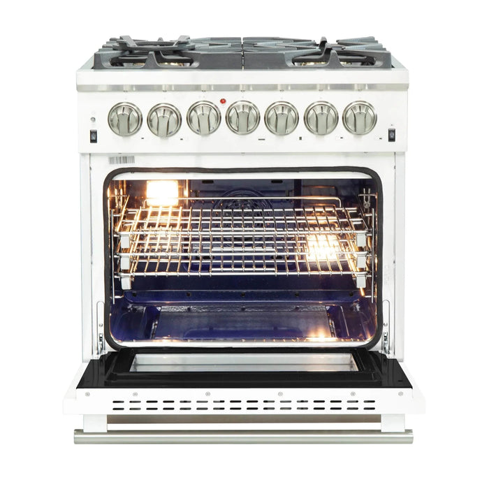 FORNO Capriasca 30" Dual Fuel Range FFSGS6187-30WHT09K