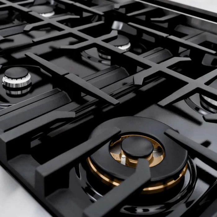 ZLINE 48"Classic Gas Range, Convection Gas Oven, Stainless Steel, Black Matte Door CGR-BLM-4809K