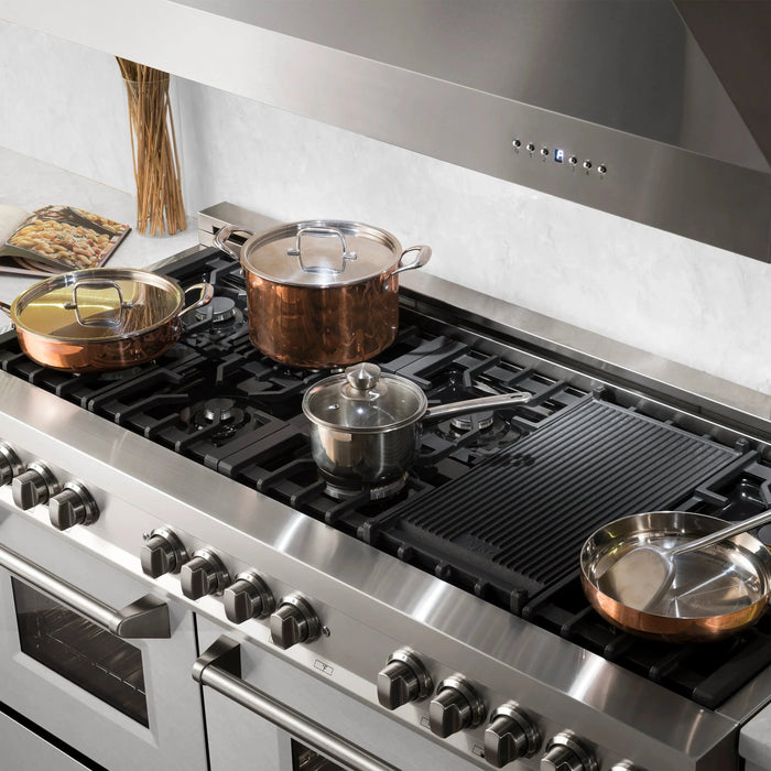 ZLINE 60" Professional Dual Fuel Range with Snow Finish Door, RA-SN-6009K