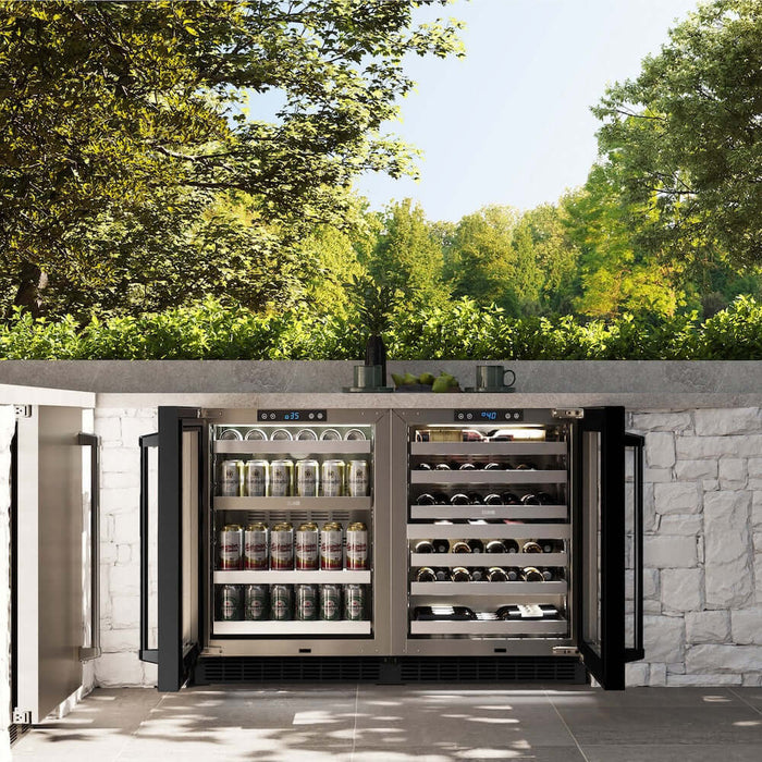 ZLINE 24" Touchstone Dual Zone 44 Bottle Wine Cooler Black Stainless Steel Glass Door RWDO-BS-2409K