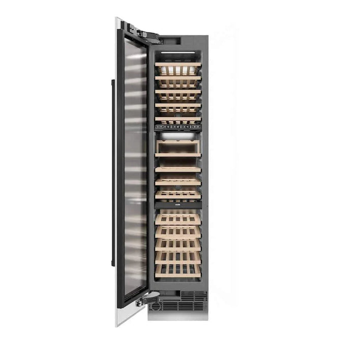 ZLINE 18"Triple Zone 68 Bottle Left Hinge Column Wine Cooler, White Matte Stainless Steel Matte Black RCWVLZ-WM-18-MB09K