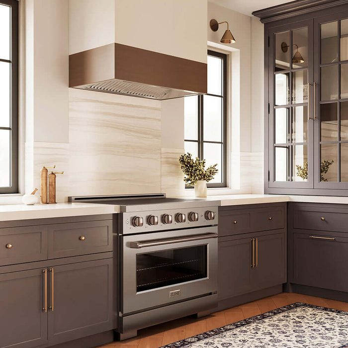 ZLINE 36" Paramount Induction Range, Cooktop, Electric Convection Oven, Satin Stainless Steel SINRS-3609K