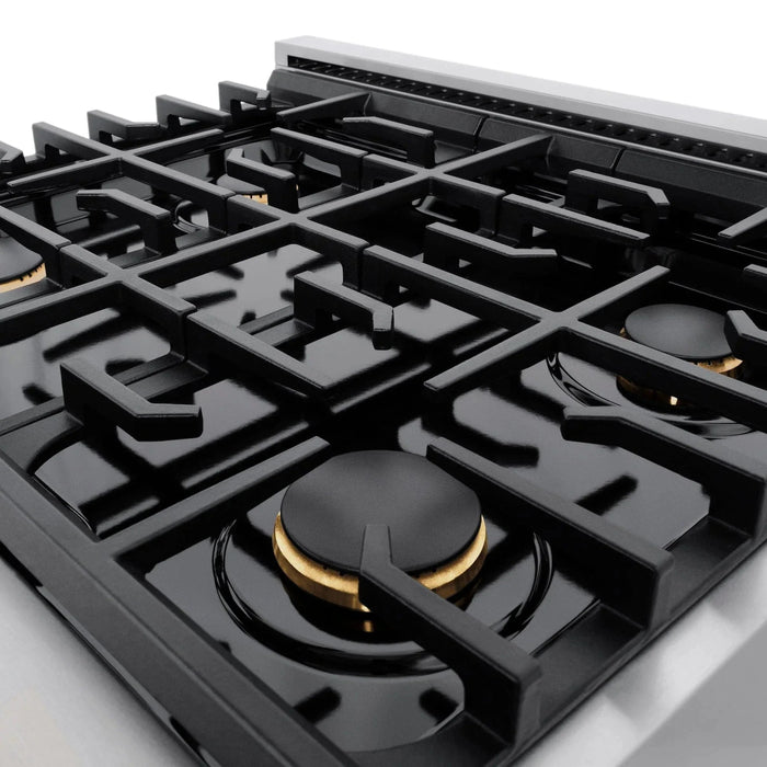 ZLINE 30"Paramount Dual Fuel Range DuraSnow® Gold SDRSZ-30-G09K