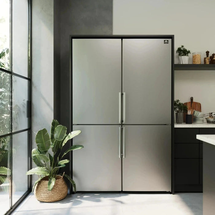 Forno Guardia 46.8"Side-by-Side Bottom Freezer Refrigerator in Stainless Steel FFFFD1778-4809K