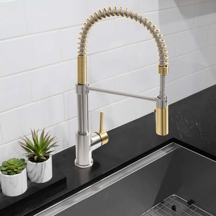 ZLINE Autograph Edition Sierra Pull Down Spring Single Handle Kitchen Faucet, SRA-KF-Z09K