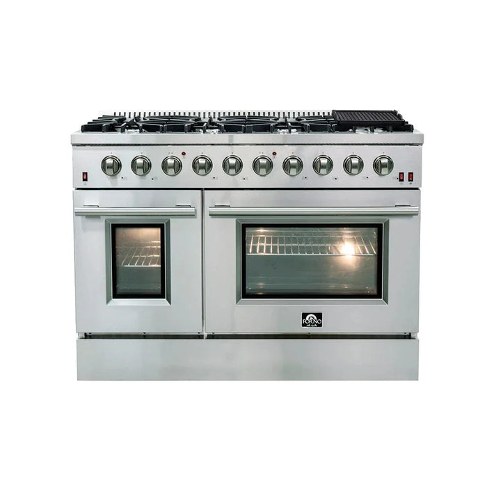 FORNO Appliance Package - 48" Gas Burner, Electric Oven Range and 60" Refrigerator FBDL-005-02CAUS09K