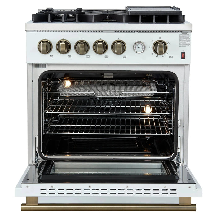 FORNO Giovanni 30" Gas on Gas Range FFSGS6274-30WHT09K
