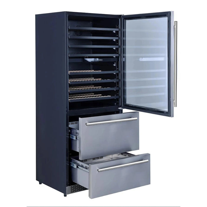 FORNO Capraia 30" 144 Bottle & 200 Can Triple Zone Wine Cooler FWCDR6661-30S09K