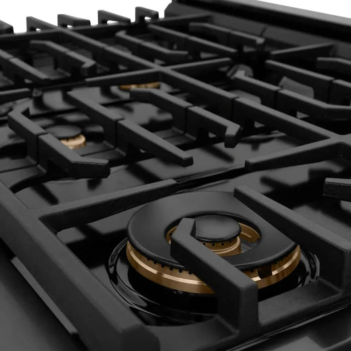 ZLINE 48"Gas Range, Convection Gas Oven, Black, Champagne Bronze,SGRBZ-48-CB09K