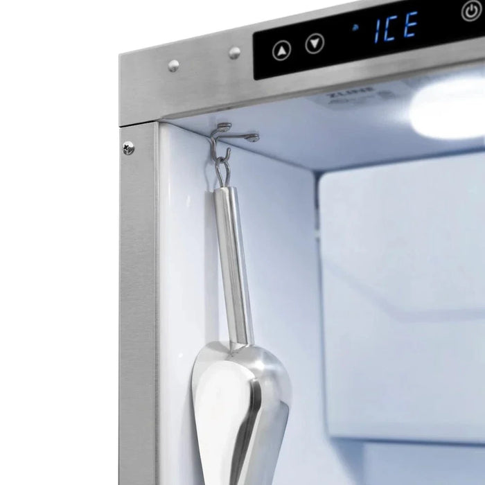 ZLINE 15" Touchstone Clear Cube Ice Maker Drain Pump Solid Stainless Steel Door ICCD-ST-1509K