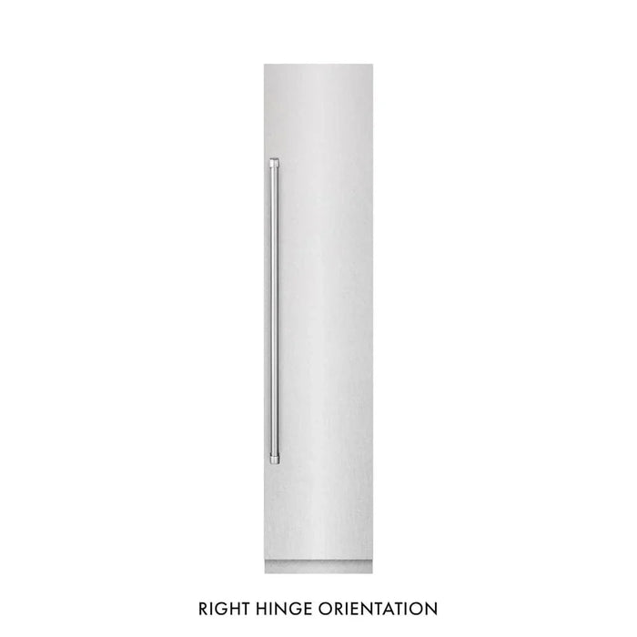 ZLINE 18" Right Hinge Column Freezer DuraSnow® Stainless Steel, Graphite Gray Interior RCFVR-SN-1809K