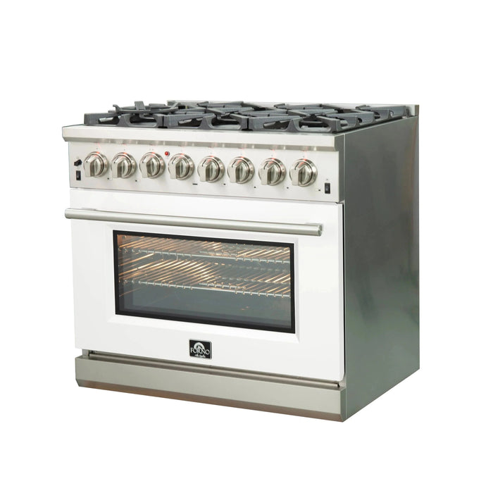 FORNO Capriasca 36" Dual Fuel Range FFSGS6187-36WHT09K