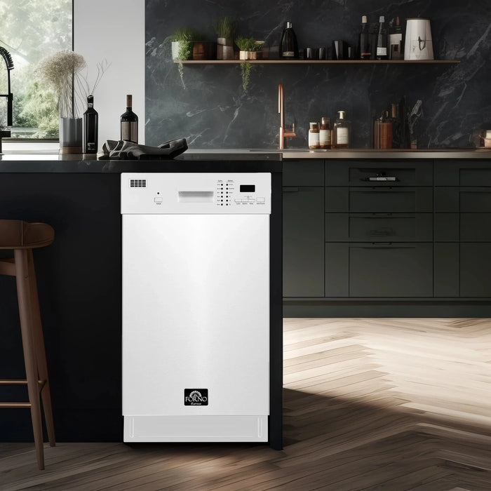 Forno Espresso 18" Built-in Dishwasher in White, FDWBI8041-18WHT09K