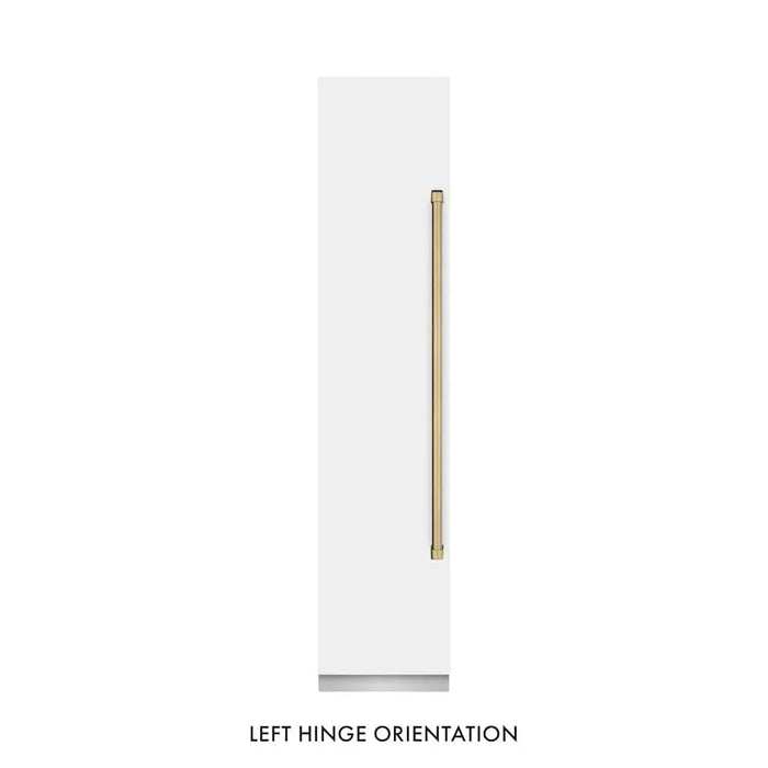 ZLINE 18" Left Hinge Column Freezer White Matte Stainless Steel, Graphite Gray Interior Champagne Bronze RCFVLZ-WM-18-CB09K