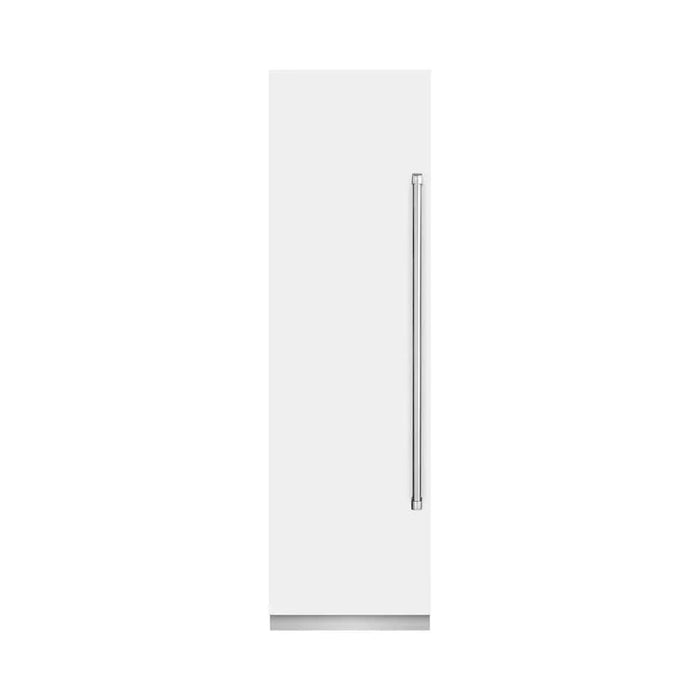 ZLINE 24" Column Freezer White Matte Stainless Steel, Graphite Gray Interior RCFV-WM-2409K