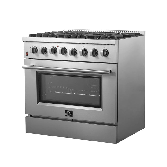 Forno Appliance Package - 36" Dual Fuel Range, Dishwasher, 36" Refrigerator FBDL-004-02CAUS09K