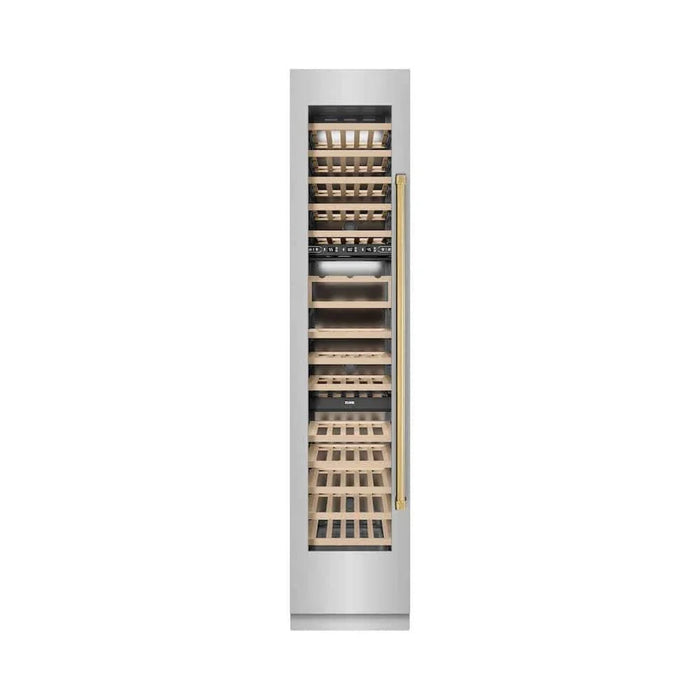 ZLINE 18"Triple Zone 68 Bottle Left Hinge Column Wine Cooler, Stainless Steel Polished Gold RCWVLZ-30418-G09K