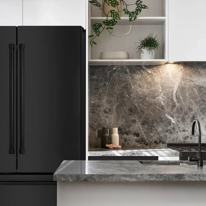 ZLINE Kitchen Package Refrigerator, Rangetop, Rangehood, Wall Oven, 4KPR-RTBRH36-AWS09K