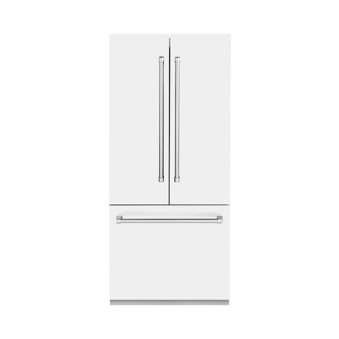 ZLINE 36" 19.6 cu. Ft. Panel Ready Built-In 3-Door French Door Refrigerator with Internal Water and Ice Dispenser RBIV-3609K