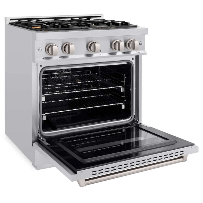 ZLINE 30" Dual Fuel Range, Gas Cooktop, Electric Convection Oven Stainless Steel, CDR-BR-3009K