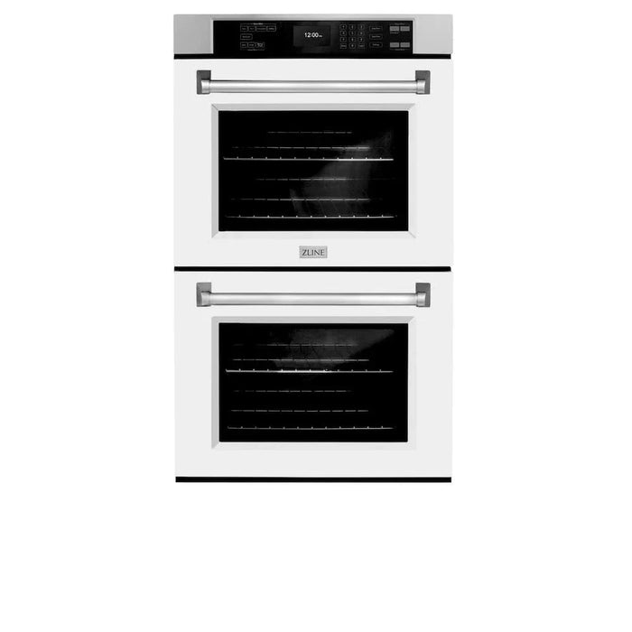 ZLINE 30"Professional True Convection Double Wall Oven, Air Fry, Self Clean, White Mattel WAD-WM-3009K