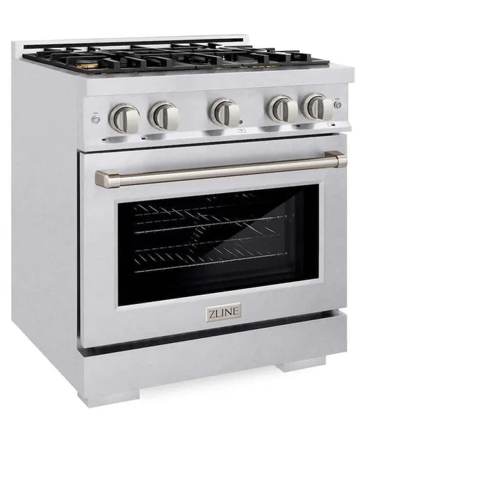 ZLINE 30" Select Dual Fuel Range Gas Cooktop Electric Convection Oven DuraSnow® Stainless Steel Brass Burners HDRS-BR-3009K