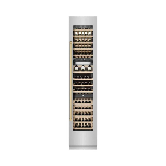 ZLINE 18"Triple Zone 68 Bottle Right Hinge Column Wine Cooler, Stainless Steel Champagne Bronze RCWVRZ-30418-CB09K