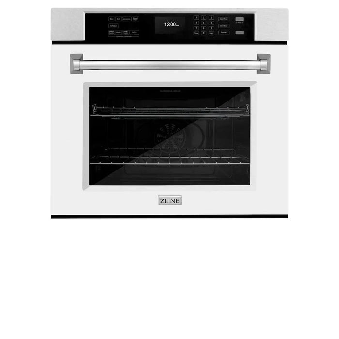 ZLINE 30"Professional True Convection Single Wall Oven, Air Fry, Self Clean, DuraSnow® White Matte WASS-WM-3009K