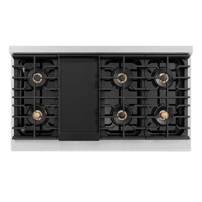 ZLINE 48" Paramount Gas Range DuoPro™ Cooktop, Dual Ovens PSGRS-BLM-4809K