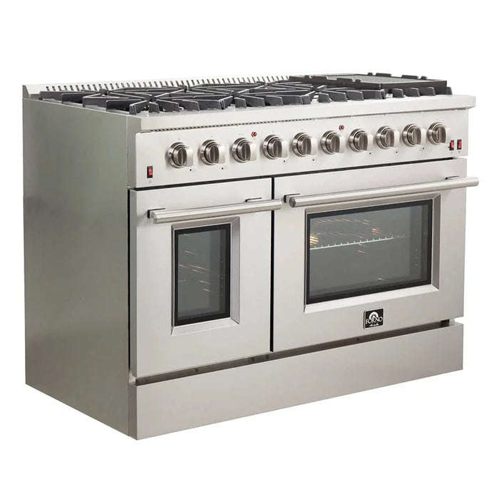 FORNO Appliance Package - 48" Gas Burner, Electric Oven Range and 60" Refrigerator FBDL-005-02CAUS09K