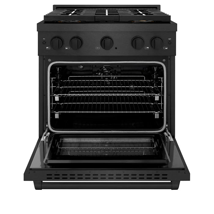 ZLINE 30" Paramount Gas Range, Convection Gas Oven, Black Satin Stainless Steel SGRBS-3009K