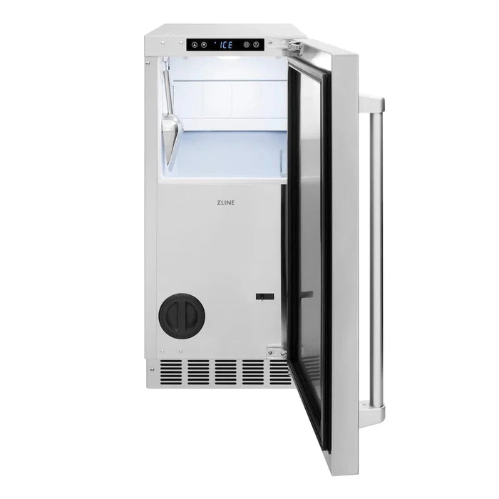 ZLINE 15" Touchstone Gourmet Ice Maker Drain Pump Stainless Steel Door IGMD-ST-1509K