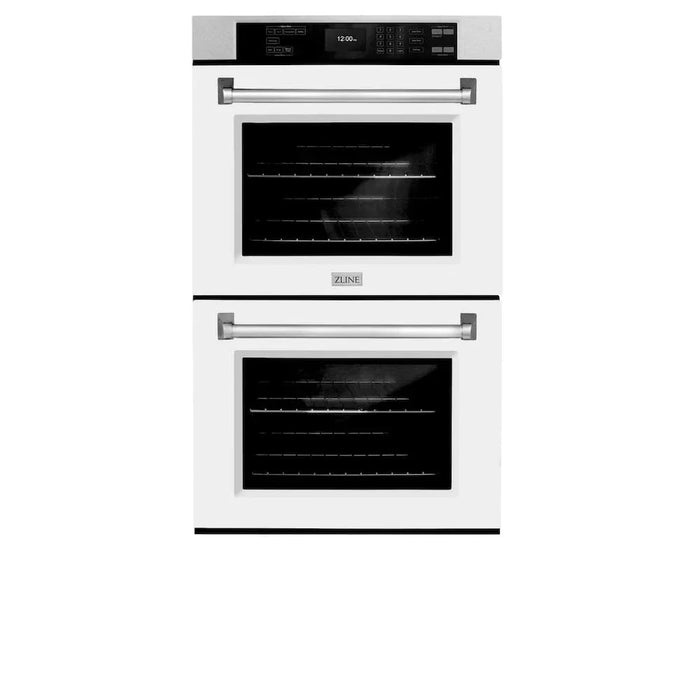 ZLINE 30"Professional True Convection Double Wall Oven, Air Fry, Self Clean, DuraSnow® White Matte WADS-WM-3009K