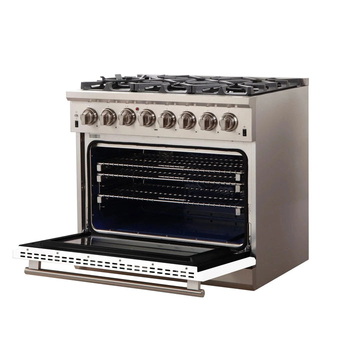 FORNO Capriasca 36" Dual Fuel Range FFSGS6187-36WHT09K