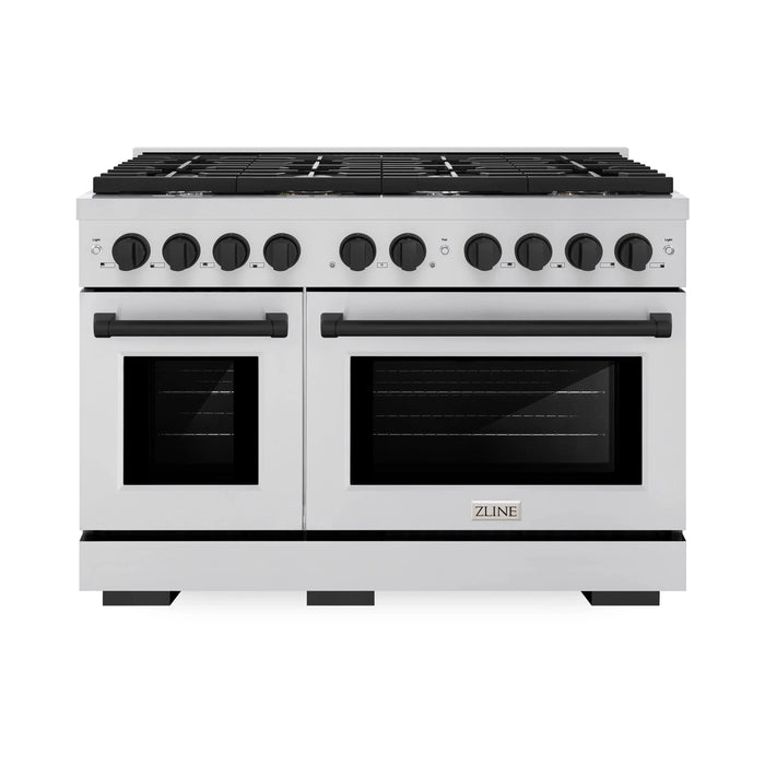 ZLINE 48"Paramount Dual Fuel Range Stainless Steel Matte Black SDRZ-48-MB09K