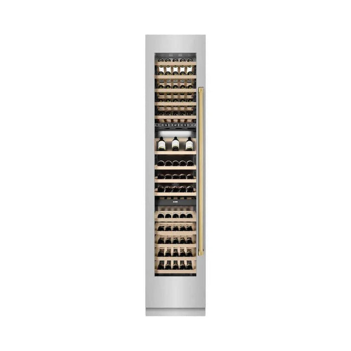 ZLINE 18"Triple Zone 68 Bottle Left Hinge Column Wine Cooler, Stainless Steel Polished Gold RCWVLZ-30418-G09K