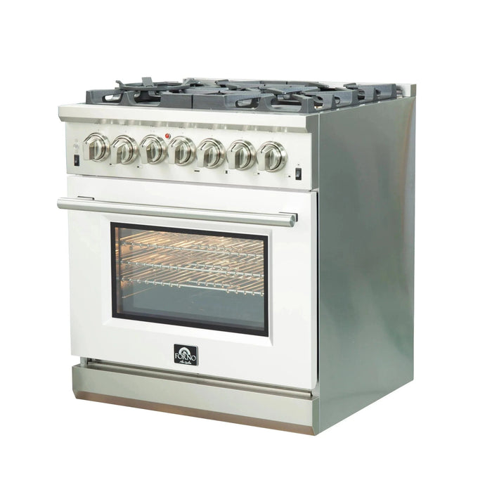 FORNO Capriasca 30" Dual Fuel Range FFSGS6187-30WHT09K