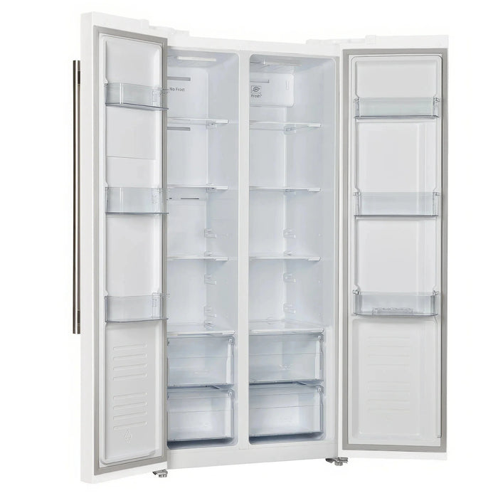 FORNO Espresso Salerno 33" Refrigerator White Antique Brass Handles FFRBI1805-33WHT09K