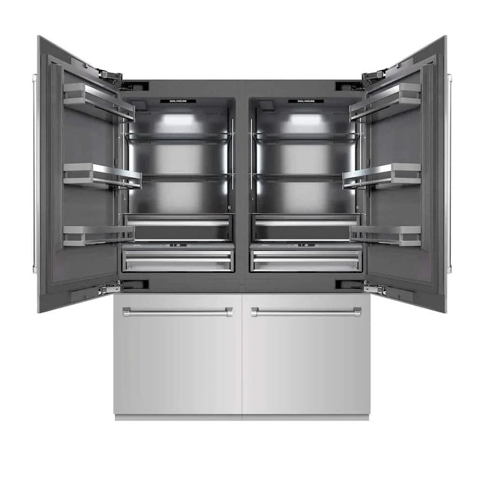 ZLINE 60" Panel Ready Built-In Bottom Freezer Refrigerator,Water Dispenser, Ice Maker,Graphite Gray, GRBIV-304-6009K